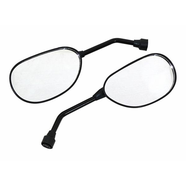 ショートミラー ミニ バックミラー 正ネジ セット 10mm ブラック オーバル 左右 バイク NS...