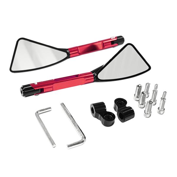 角度調整OK バイクミラー カウルミラー レッド バレンタイプ 左右 バイク 250TR エストレア...