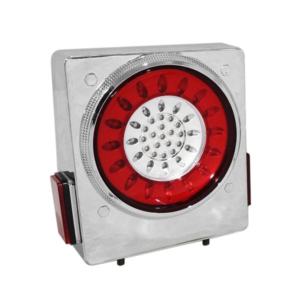 LED トラックテールランプ メッキ 24V 花柄 開花型 丸型 ロケットテール 赤 白 レッド ク...