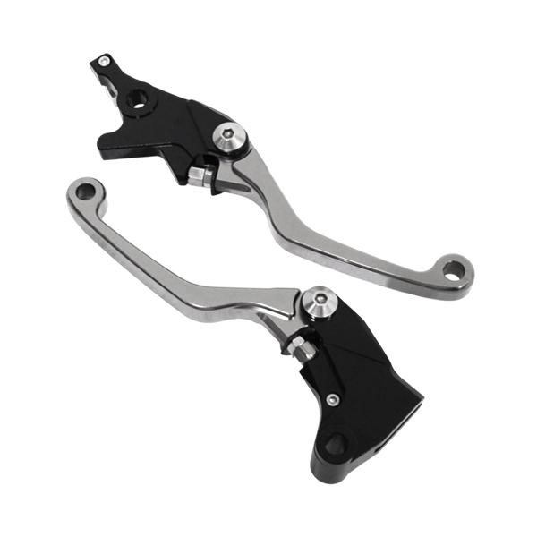 KLX125/250 ガンメタ アルミ削り出し ブレーキ クラッチ レバー ショート ロング 2段階...
