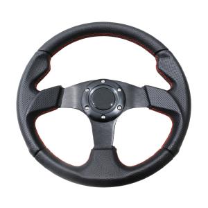 ステアリング 320mm 32Φ MOMO 形状対応 ハンドル モモ対応 ドリフト アメ車 ハンドル本体 ブラック 黒 × 赤 レッド