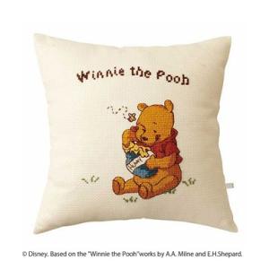 オリムパス製絲 クロスステッチ 刺しゅうキット ディズニー クッション プーさん ベージュ 6037