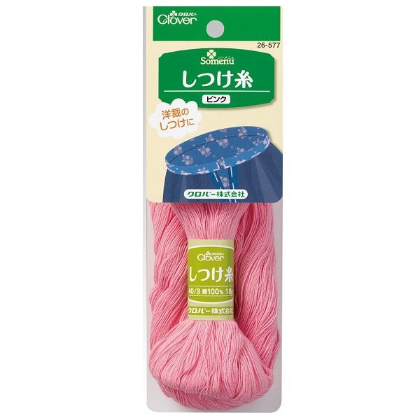 Clover しつけ糸 ピンク 1かせ入（18ｇ） 26-577 クロバー