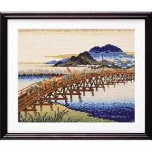 Olympus オリムパス クロスステッチ 刺しゅうキット 広重画 東海道五拾三次 岡崎 矢矧之橋 ...