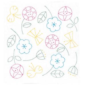 Olympus オリムパス 刺し子キット 北欧モチーフの花ふきん フラワー SK-326