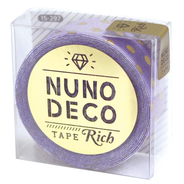 NUNO DECO TAPE ヌノデコテープ リッチドット 1.5cm幅 1.2m巻 パープル 15...
