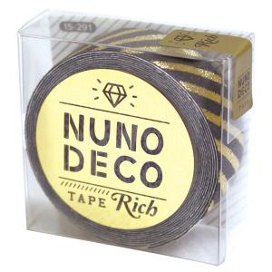 NUNO DECO TAPE ヌノデコテープ リッチストライプ 1.5cm幅 1.2m巻 グレー 15-291 KAWAGUCHI