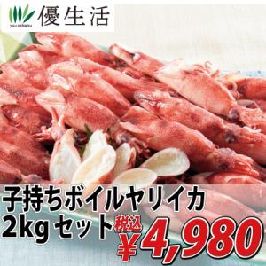 いか イカ 烏賊 2kg  子持ち ボイルヤリイカ 2kgセット