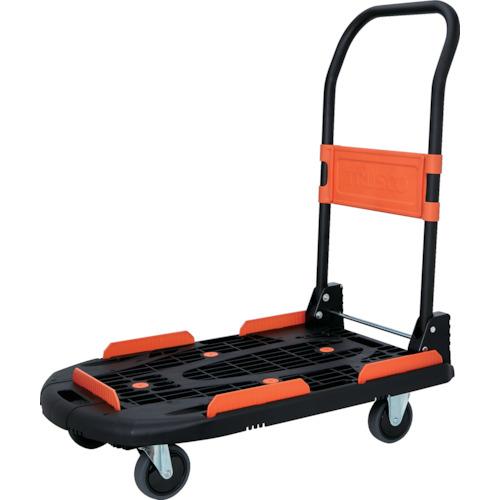 トラスコ 樹脂台車 カルティオ新型 780X490 折畳 黒 荷物落下防止柵付 MPK-780-BK