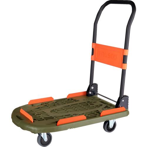 トラスコ 樹脂台車 カルティオ新型 780X490 折畳 オリーブドラブ MPK-780-OD