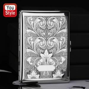 坪田パール TSUBOTA PEARL タバコ ケース ロング スーパーキングサイズ 9本収納/レギュラー 12本収納 アラベスクプリント 1-04909-61 真鍮 喫煙具