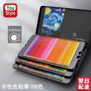 水性色鉛筆 100色 セット アート鉛筆セット 水溶性色ペン