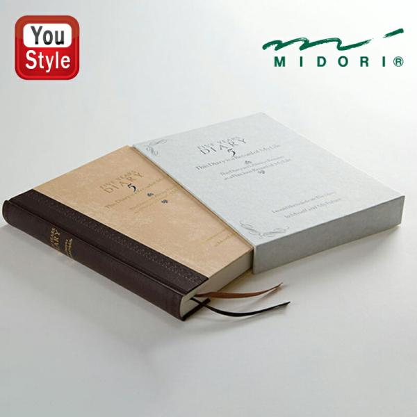 ミドリ MIDORI 日記 5年連用 洋風 しおりひも付き 横罫/罫幅6mm/366ページ/A5 1...