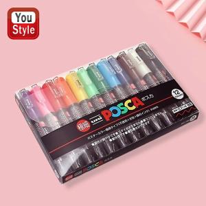 三菱鉛筆 uni ポスカ POSCA 極細 スタンダードカラー 12色セット PC-1M