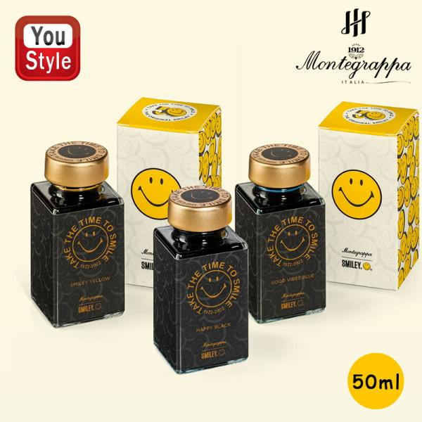 モンテグラッパ Montegrappa ボトルインク Smiley? Happy 万年筆インク 50...