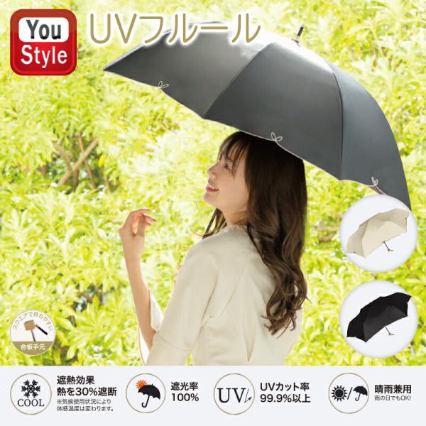[期間限定ポイント15倍!] 日傘 折りたたみ 完全遮光 軽量 中谷 UVフルール 日本製 おしゃれ...