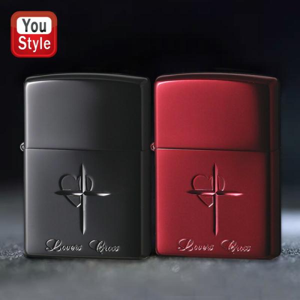 ジッポー ZIPPO オイルライター ラバーズ・クロス Lovers Cross ハートブラックミラ...