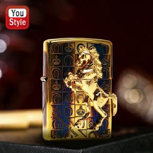 ジッポー ZIPPO ライター 馬 ウィニングウィニー グランドクラウン ゴールド  GDイブシ 28677｜youstyle-pen