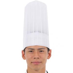 コック帽 使い捨てシェフハット 不織布 (ワンサイズ,