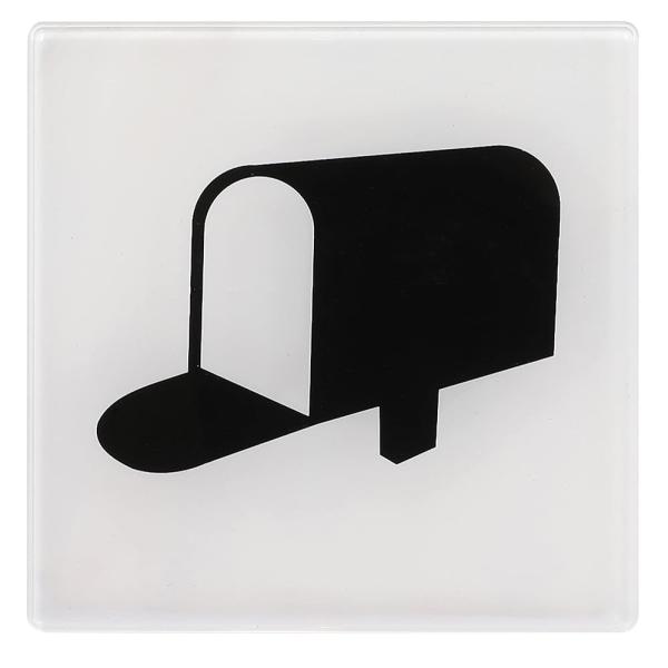 郵便ポスト プレート 郵便箱 裏面シール アクリル製 (80mm×80mm, ホワイト)