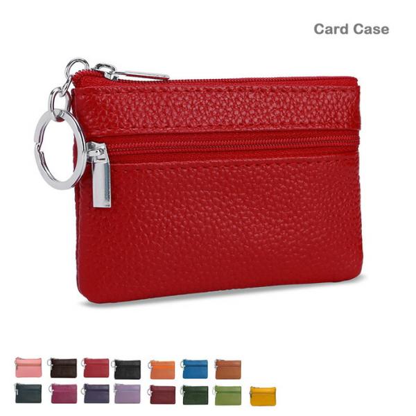 キーケース スリム コインケース ミニ財布 カード入れ 薄型 ファスナー付き レディース メンズ 極...