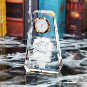 クリスタル時計 置き時計 DT-4 名入れプレゼント おすすめ 記念品 退職