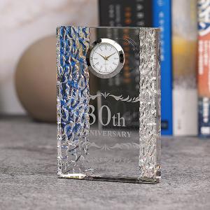 クリスタル時計 置き時計 名入れプレゼント 記念品 おすすめ 退職記念
