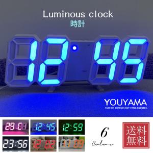 置時計 置き時計 3D  北欧 デジタル 白 インスタ アラーム 壁掛け LED 白灯 夜光 温度 温度計 デジタル時計 目覚まし時計 掛け時計 おしゃれ 軽い