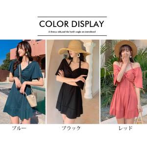 水着レディース 水着 ワンピース型 サロペット...の詳細画像1