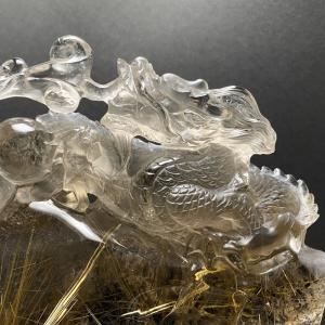 金針ルチル 双龍 彫刻 CHO053の詳細画像4