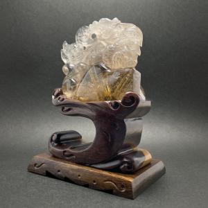 金針ルチル 龍 彫刻 タイチン CHO054の詳細画像4