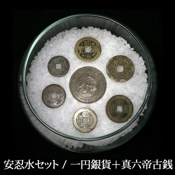 安忍水セット 一円銀貨＋真六帝古銭