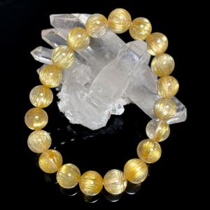 プレミアム品質 金針ルチル ブレスレット 9....の詳細画像1