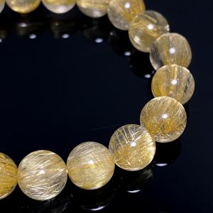 プレミアム品質 金針ルチル ブレスレット 9....の詳細画像3