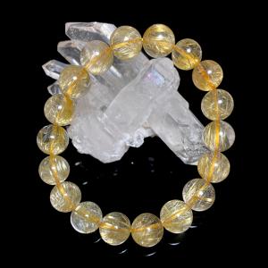 最高品質 金針ルチル ブレスレット 10.5-...の詳細画像1