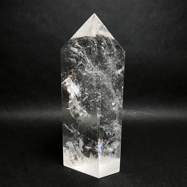 レインボー入り 水晶六角柱 水晶ポイント 700g