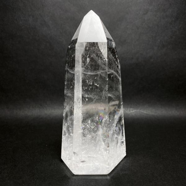 レインボー入り 水晶六角柱 水晶ポイント 479g