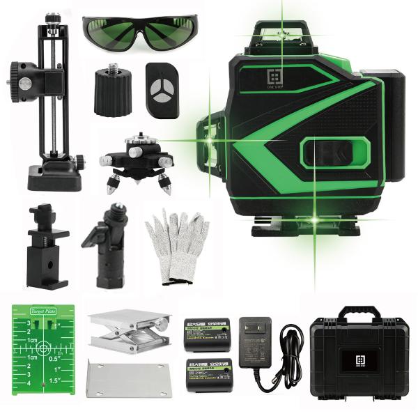 16ライン墨出し器 レーザー墨出し器 4x360° グリーン レベルレーザー 緑色 レーザー レーザ...