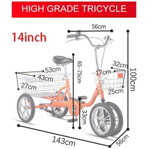 大人用三輪車、大人用トライク14インチ3輪バイ...の詳細画像5