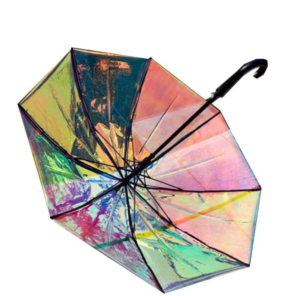 オーロラ 傘 ビニール傘 レインボー 傘 インスタ映え レディース 長傘 ホログラム ワンタッチ か...