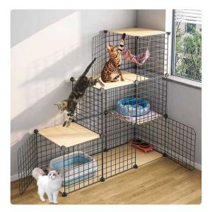 猫ケージ 猫用ケージ 大型 3階層 折りたたみ キャットケージ ワイド扉 猫用ケージ 多頭飼い 脱走防止 ハンモック付 収納型 キャットケージ 3段 猫ハウス 組み替