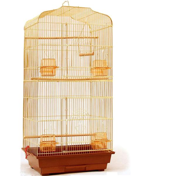 鳥かご バードケージ 鳥小屋 大型 複数飼い 組み立て式 ゲージ インコ オカメインコ (ゴールド)...