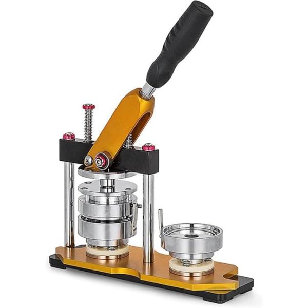 新型缶バッチマシーン 回転バッジマシン DIYバッジ バッジ素材100個付き DIYのおもちゃ 手芸...