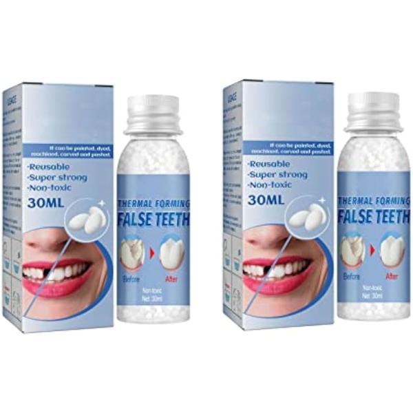 2個フィッティングビーズ 歯 熱に強いハード 義歯用DIY固形ソフトセット コスチューム用小物 安全...