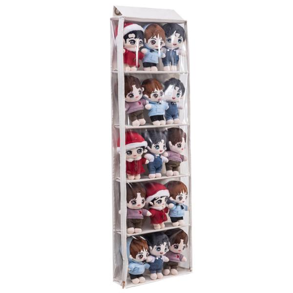 ぬいぐるみ 透明ウォールポケット 4 / 5段 ディスプレイ コレクションケース 収納ケース 透明 ...