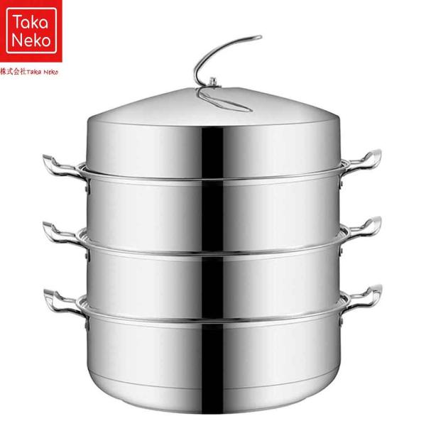 蒸し器、鍋、36/40/48/52 / 54cm 3層ケータリング商業/家庭用201ステンレス鋼蒸し...