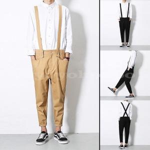 割引価格 サスペンダー付き メンズ革パンツ その他 Croire Ci