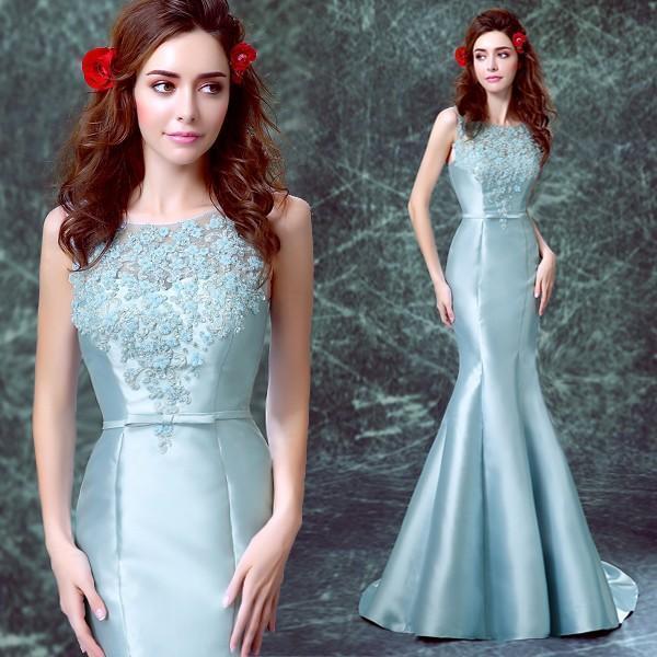 マーメイドドレス ロング カラードレス 安い カクテルドレス 演奏会 結婚式 イブニングドレス 二次...