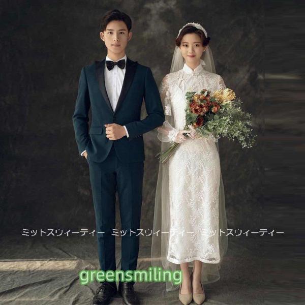 チャイナドレス チャイナ風ワンピース ウェディングドレス 花嫁 ウエディングドレス レース イベント...