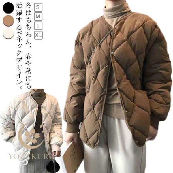 コート ジャケット レディース アウター 羽織り 上着 長袖 秋 冬 春 キルティングジャケット ノ...